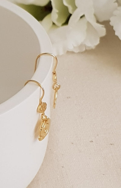 Bohemian jewelry, Valentines day gift idea, Textured Gold spiral Earrings, Minimalist Gold Dangle Earrings, gold drop earrings-ZadokGold