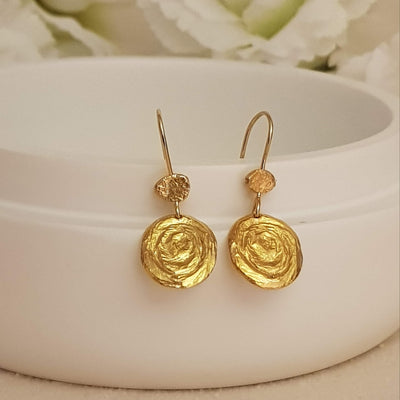 Ethnic coin gold earrings