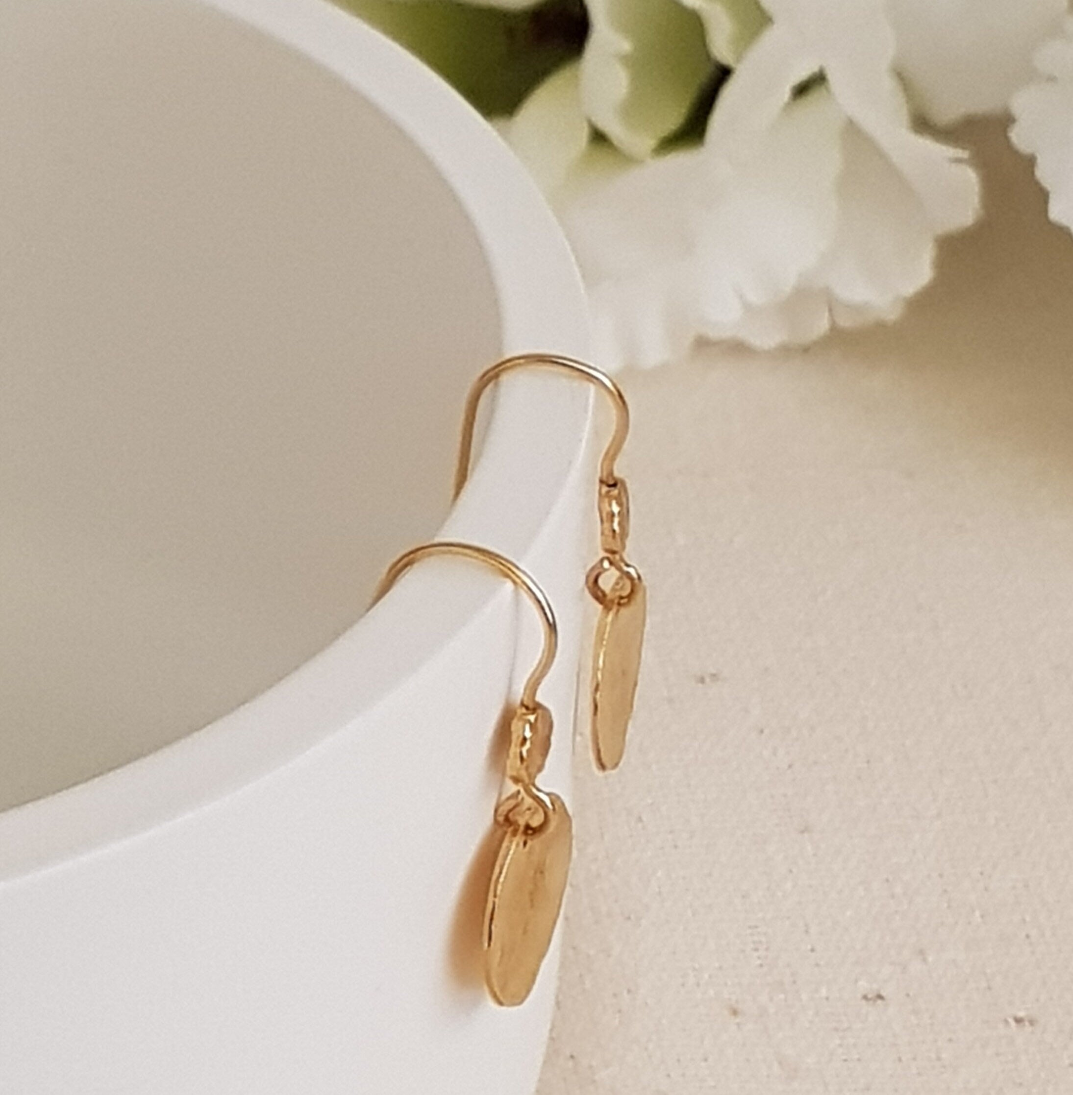 Small Hammered Gold Coin Earrings Gold Plated