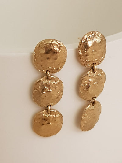 18k rustic textured gold earrings 