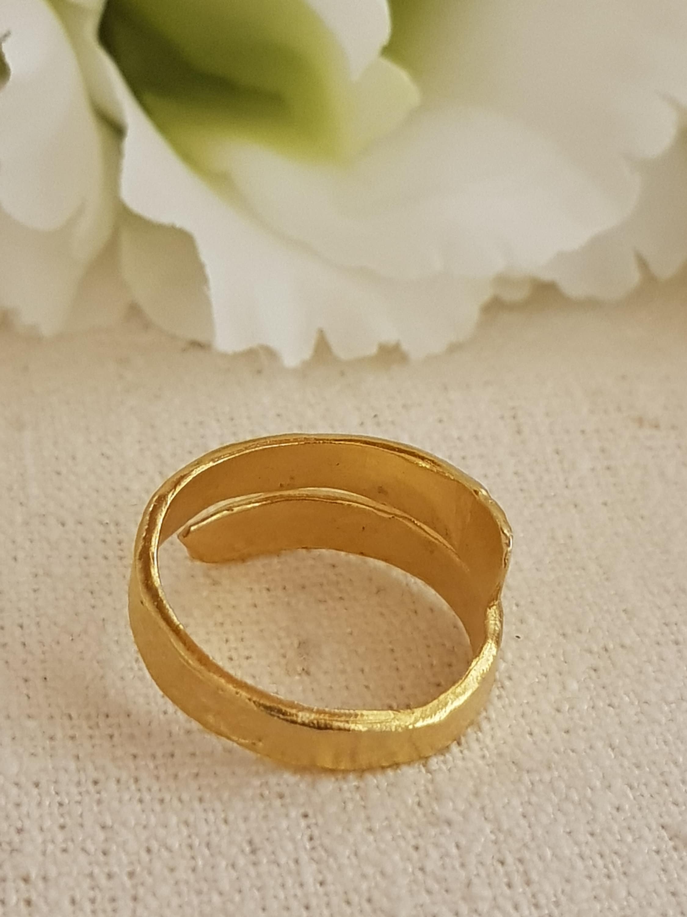 18k Textured Gold Spiral Wrap Ring