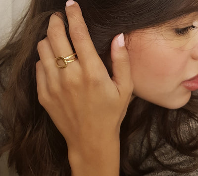 14K Solid Tribal Gold Ring for Women