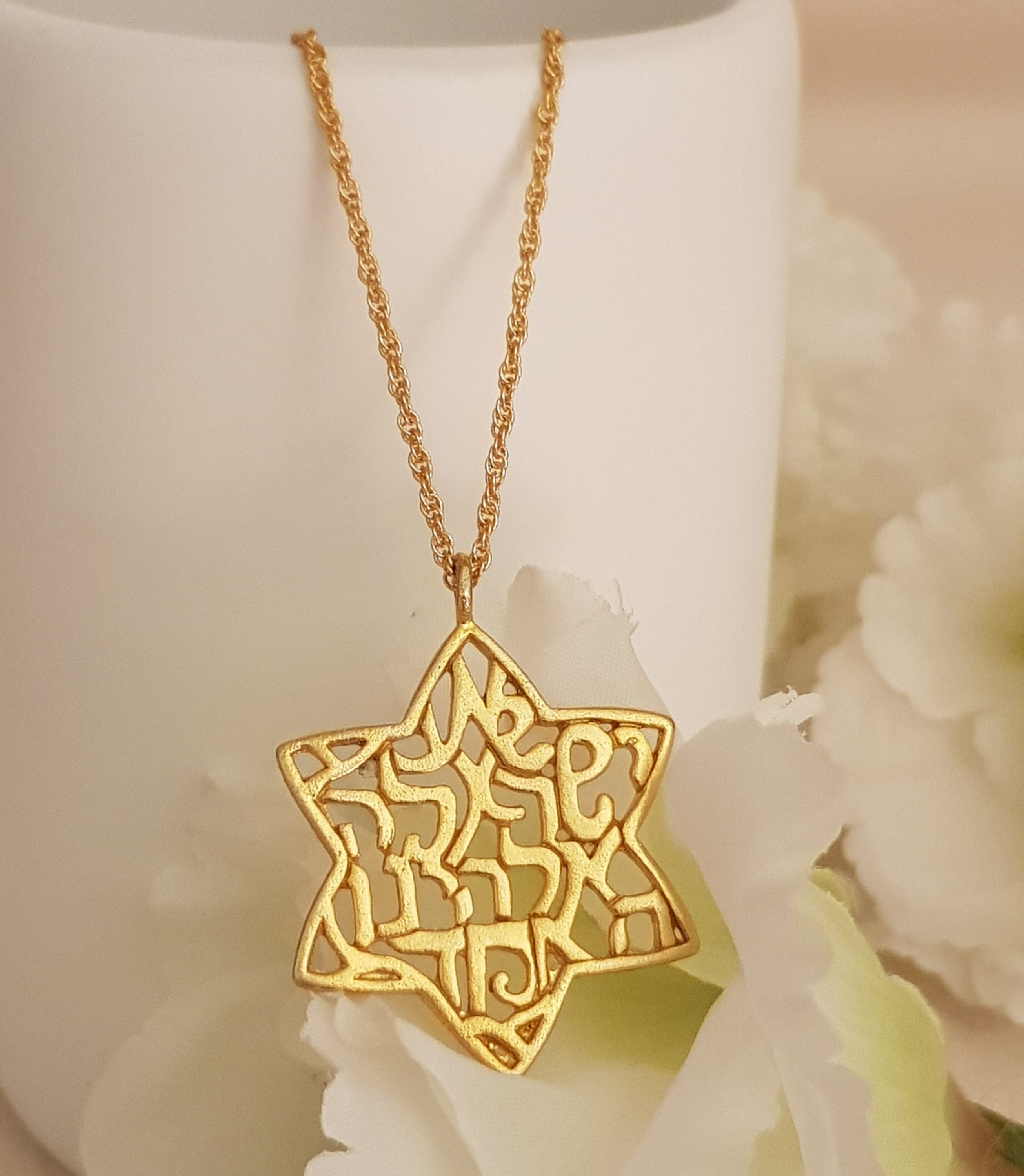 Star of David Pendant Necklace Gold Plated