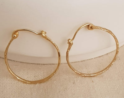 handmade 14k gold hoop earrings