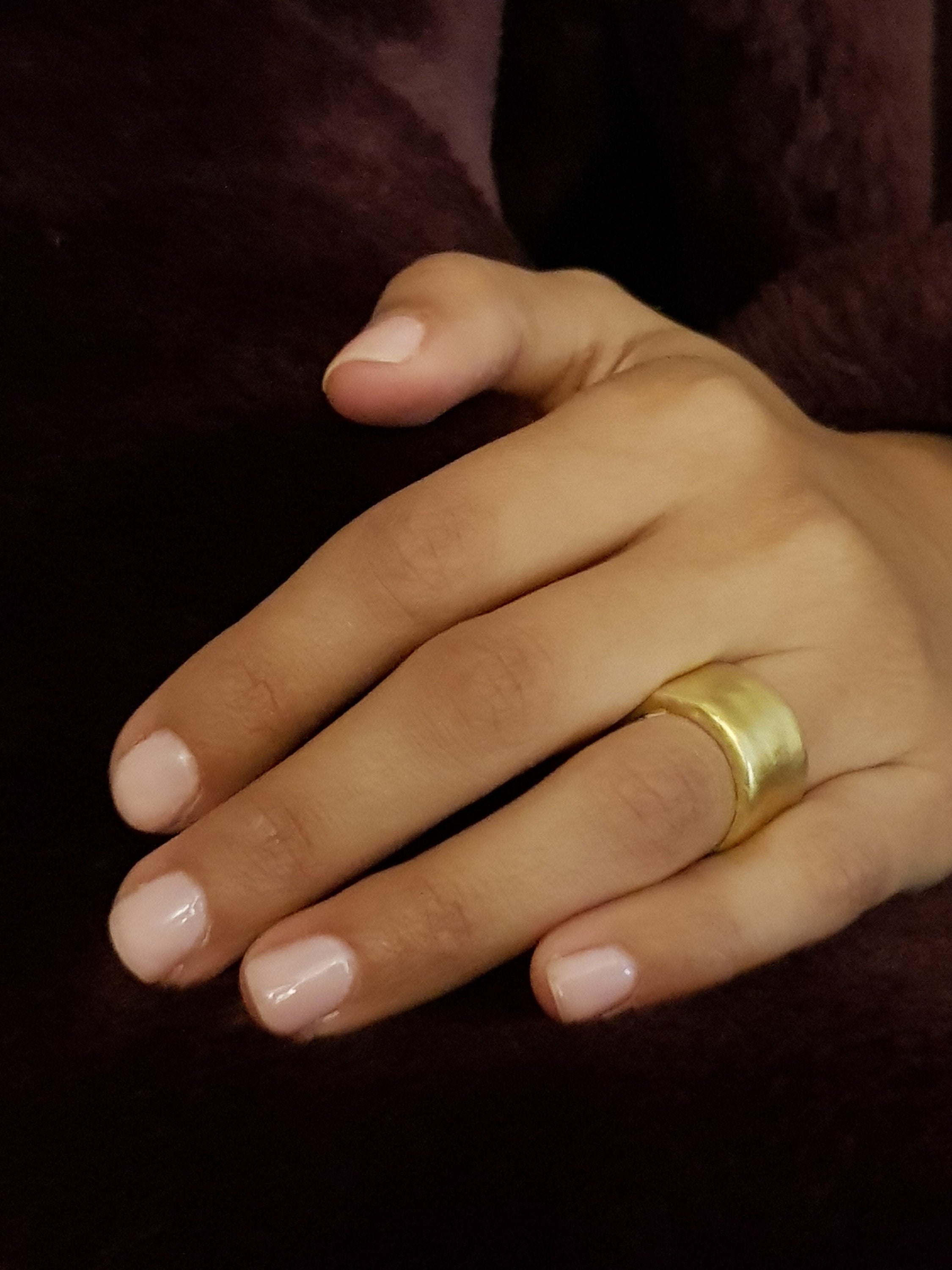 Thick 18K Solid Gold Wedding Ring