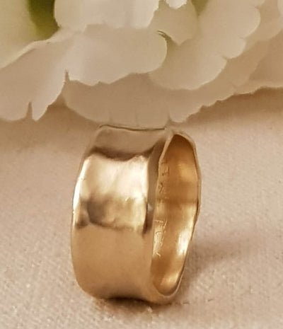 18K Solid Gold Wide Women’s Wedding Band-ZadokGold