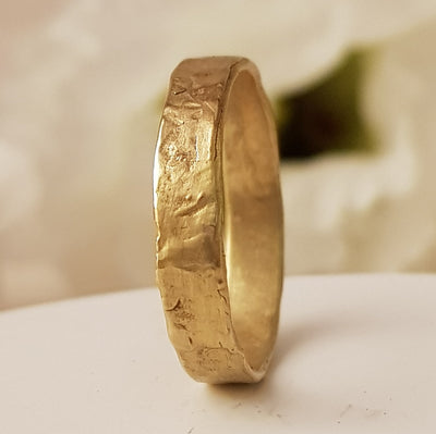 hammered 18k gold ring 