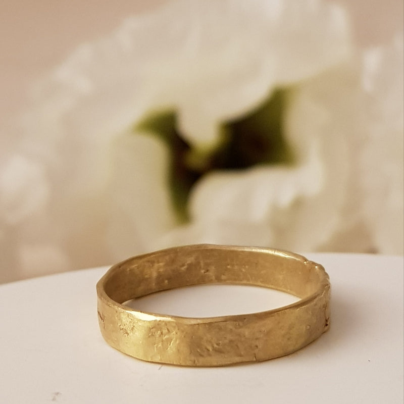 textured gold wedding band 