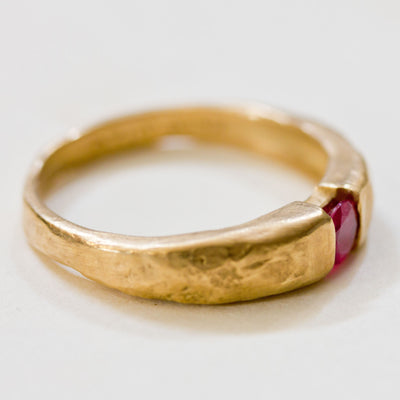 Burmese Red Ruby 18k Gold Gemstone Engagement Ring