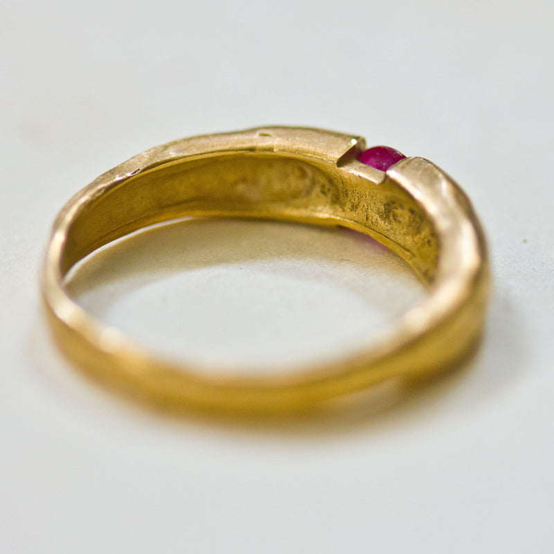 Burmese Red Ruby 18k Gold Gemstone Engagement Ring