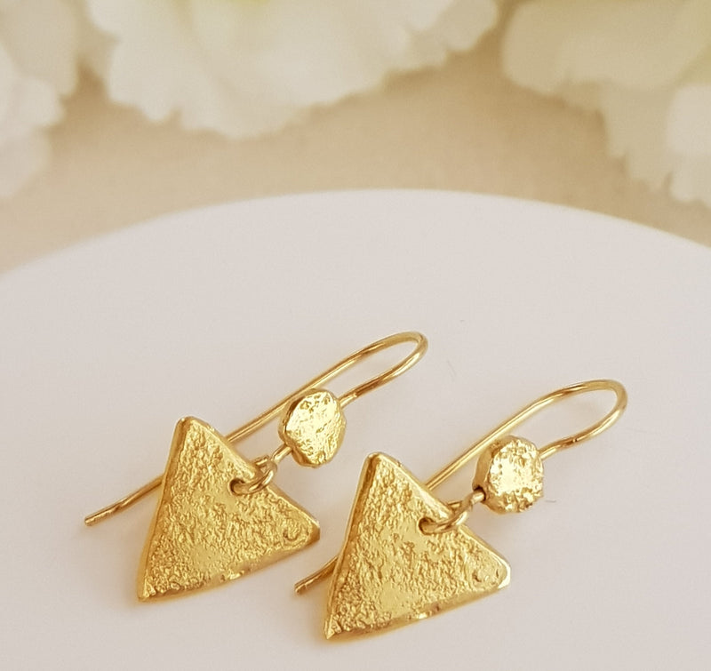 minimalist triangle earrings