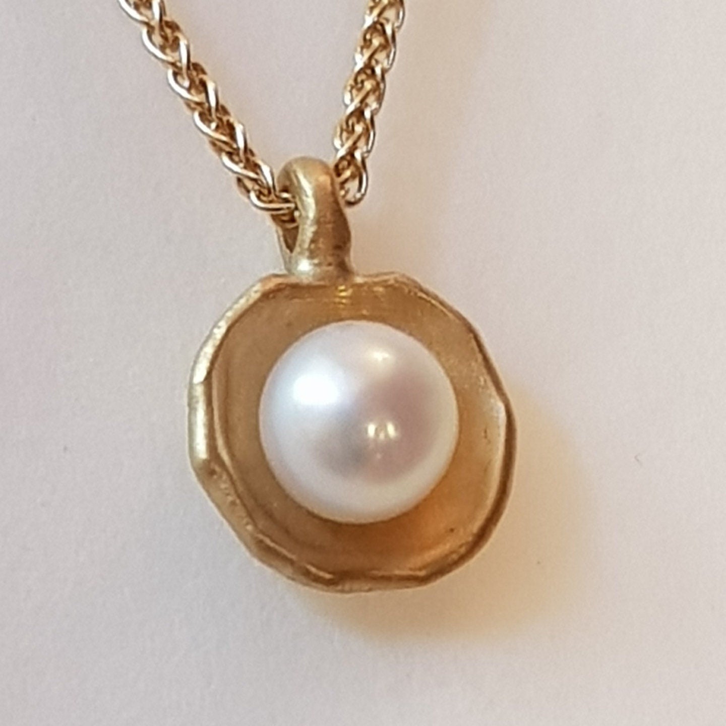 14K Gold Baroque Pearl Pendant Necklace-ZadokGold