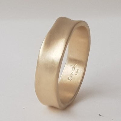 14K Solid Gold Classic Wedding Ring Smooth Matte Finish-ZadokGold