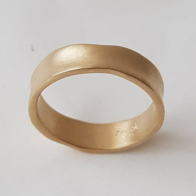 14K Solid Gold Classic Wedding Ring Smooth Matte Finish-ZadokGold