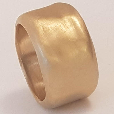 Large 18K Gold Wide Wedding Band Ring-ZadokGold