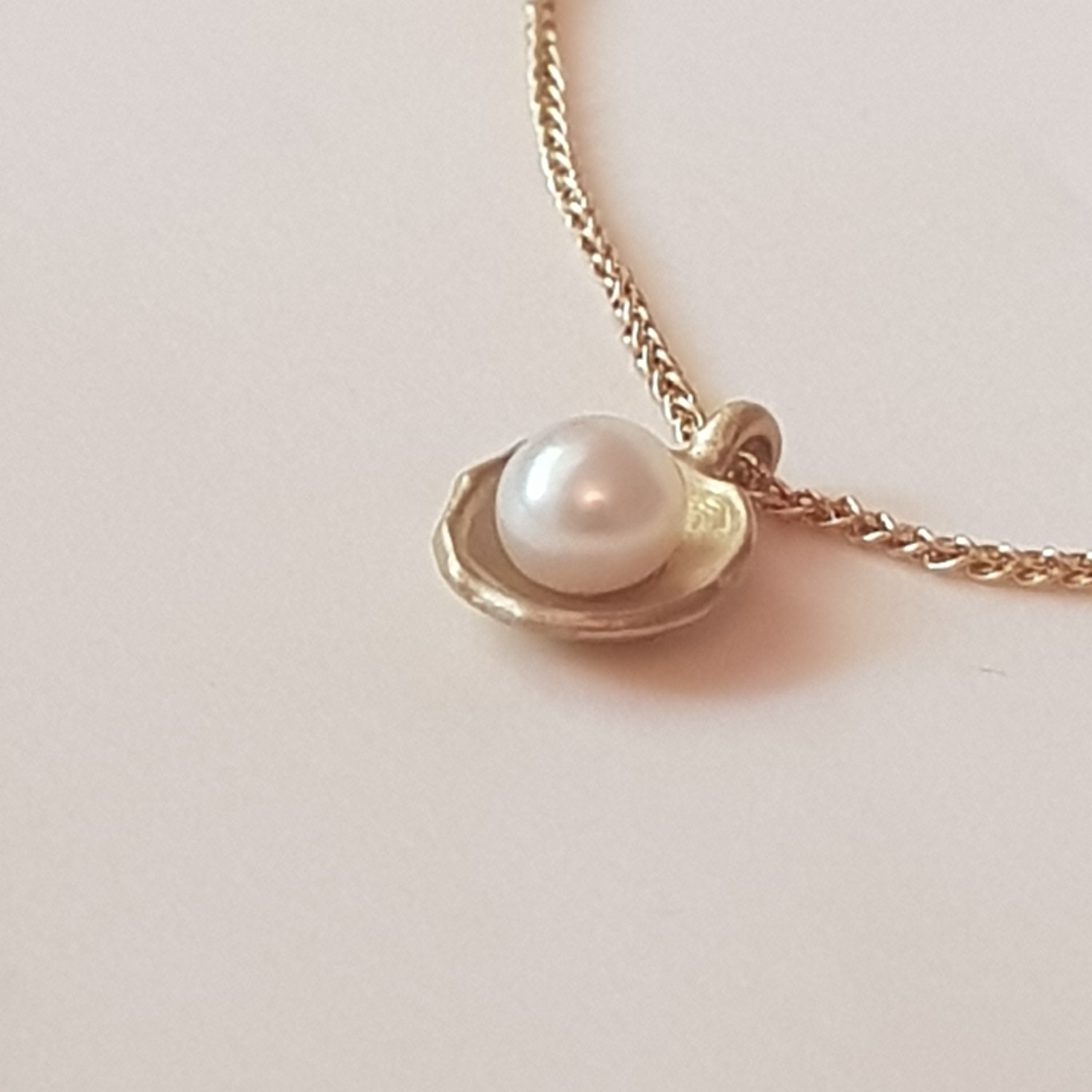 14K Gold Baroque Pearl Pendant Necklace-ZadokGold