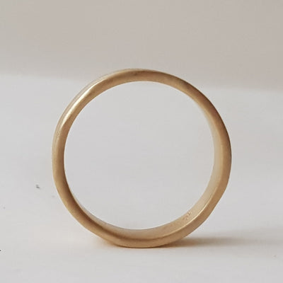 14K Solid Gold Classic Wedding Ring Smooth Matte Finish-ZadokGold