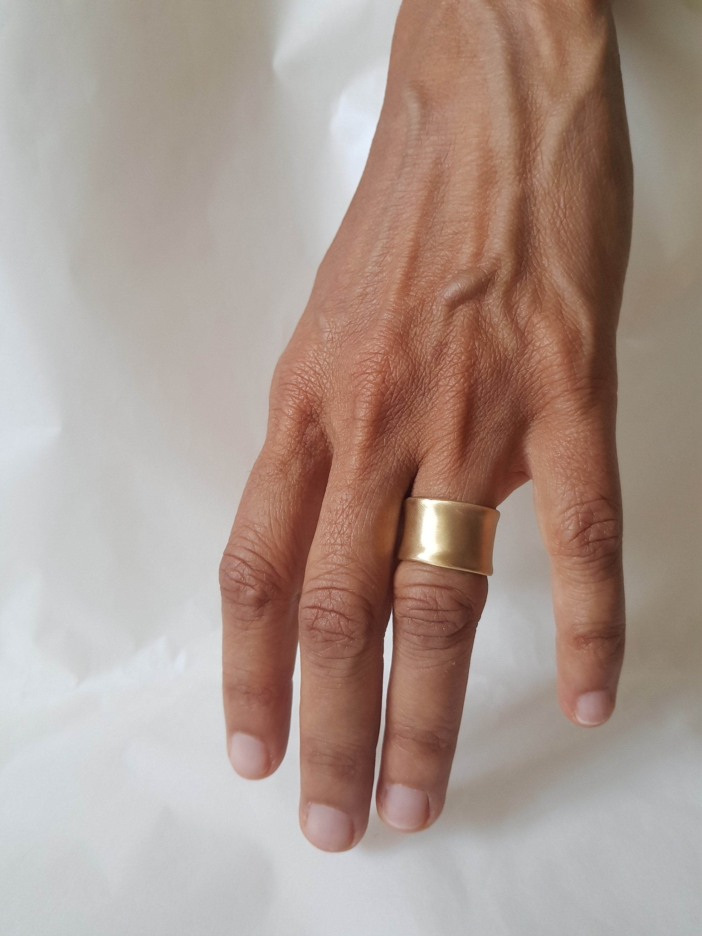 18K Solid Gold Wedding Ring, Chunky Gold Wedding Ring, Thick Gold Wedding Band