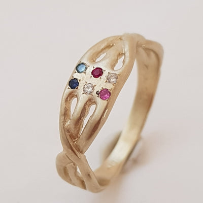 Gemstones engagement ring 