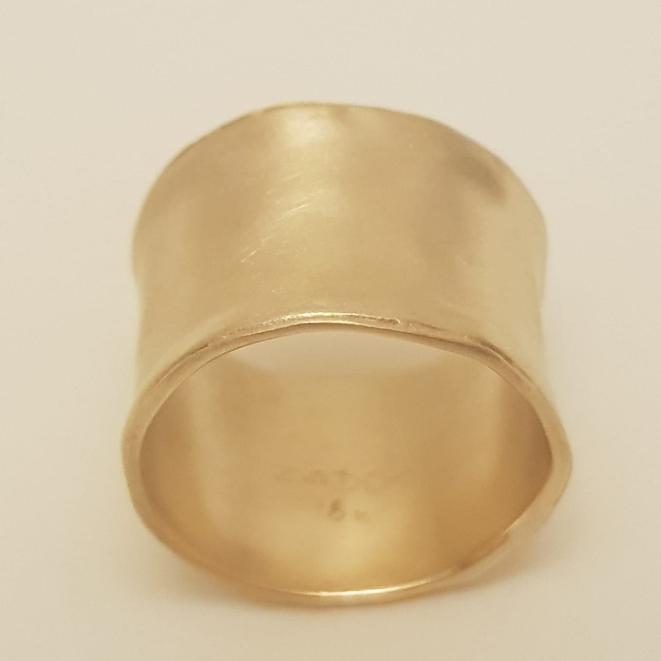 14k Solid Gold Wide Wedding Ring Matte Gold