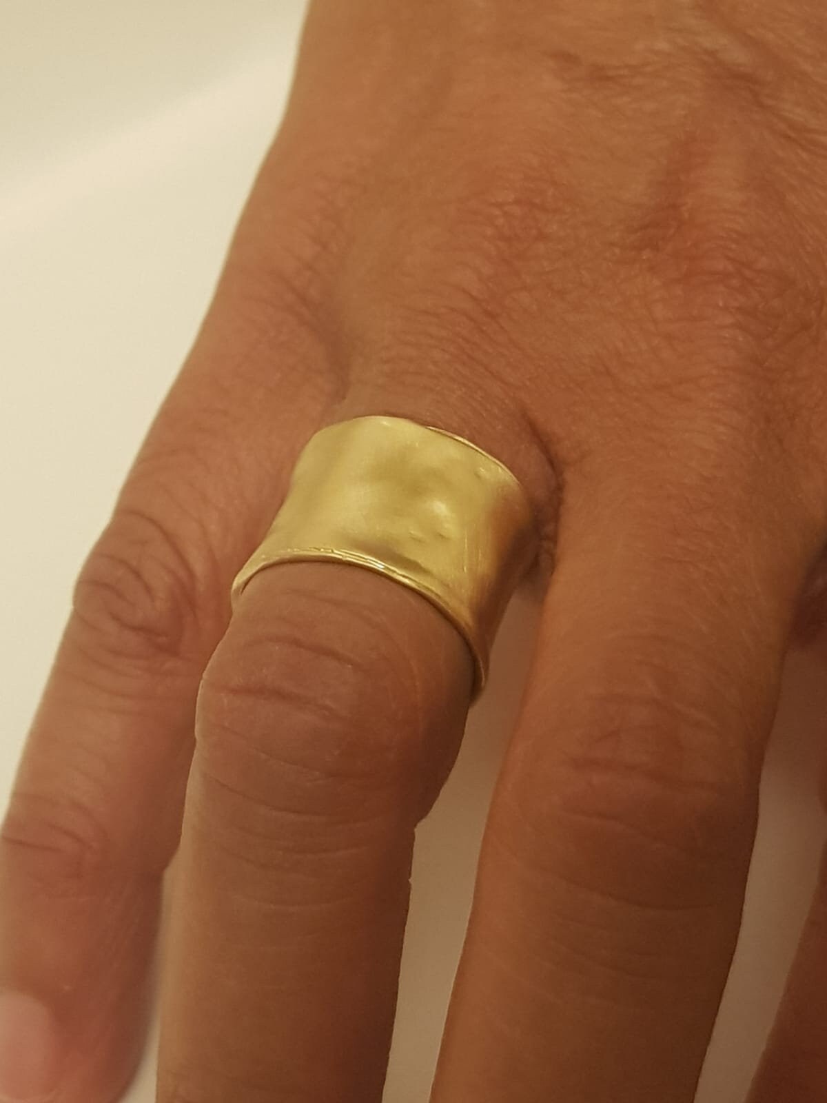 14k Solid Gold Wide Wedding Ring Matte Gold