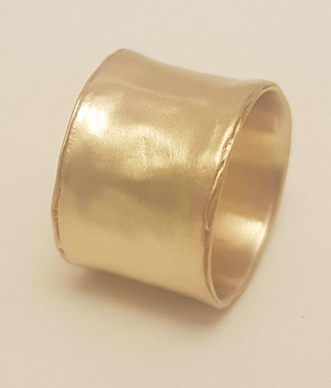 14k Solid Gold Wide Wedding Ring Matte Gold