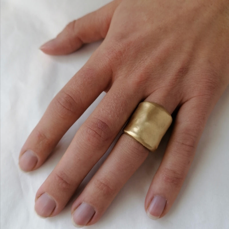 Extra Wide 23mm 14k Yellow/Rose Gold Ring-ZadokGold