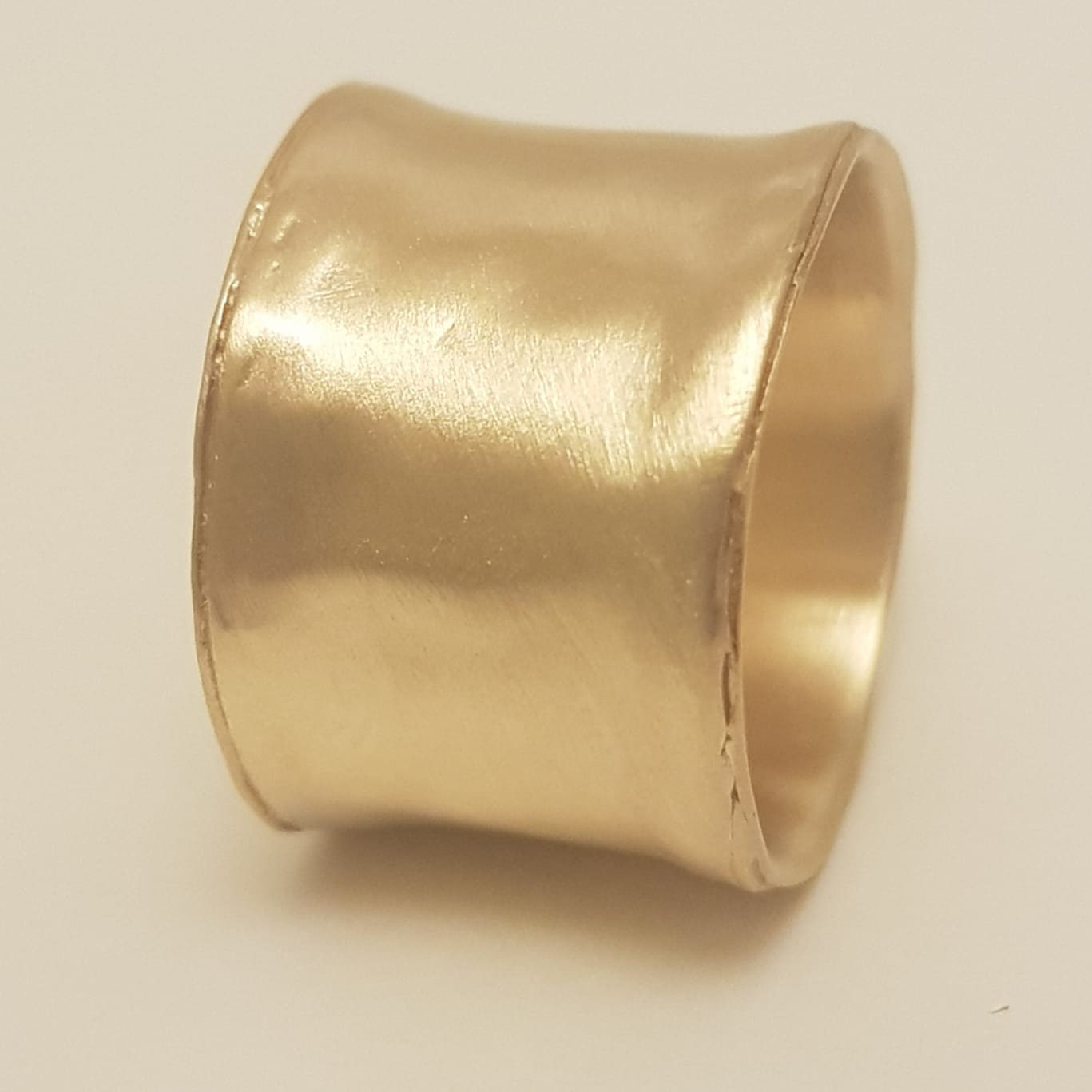 14k Solid Gold Wide Wedding Ring Matte Gold