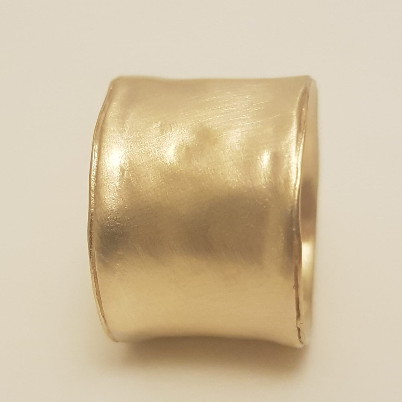 14k Solid Gold Wide Wedding Ring Matte Gold