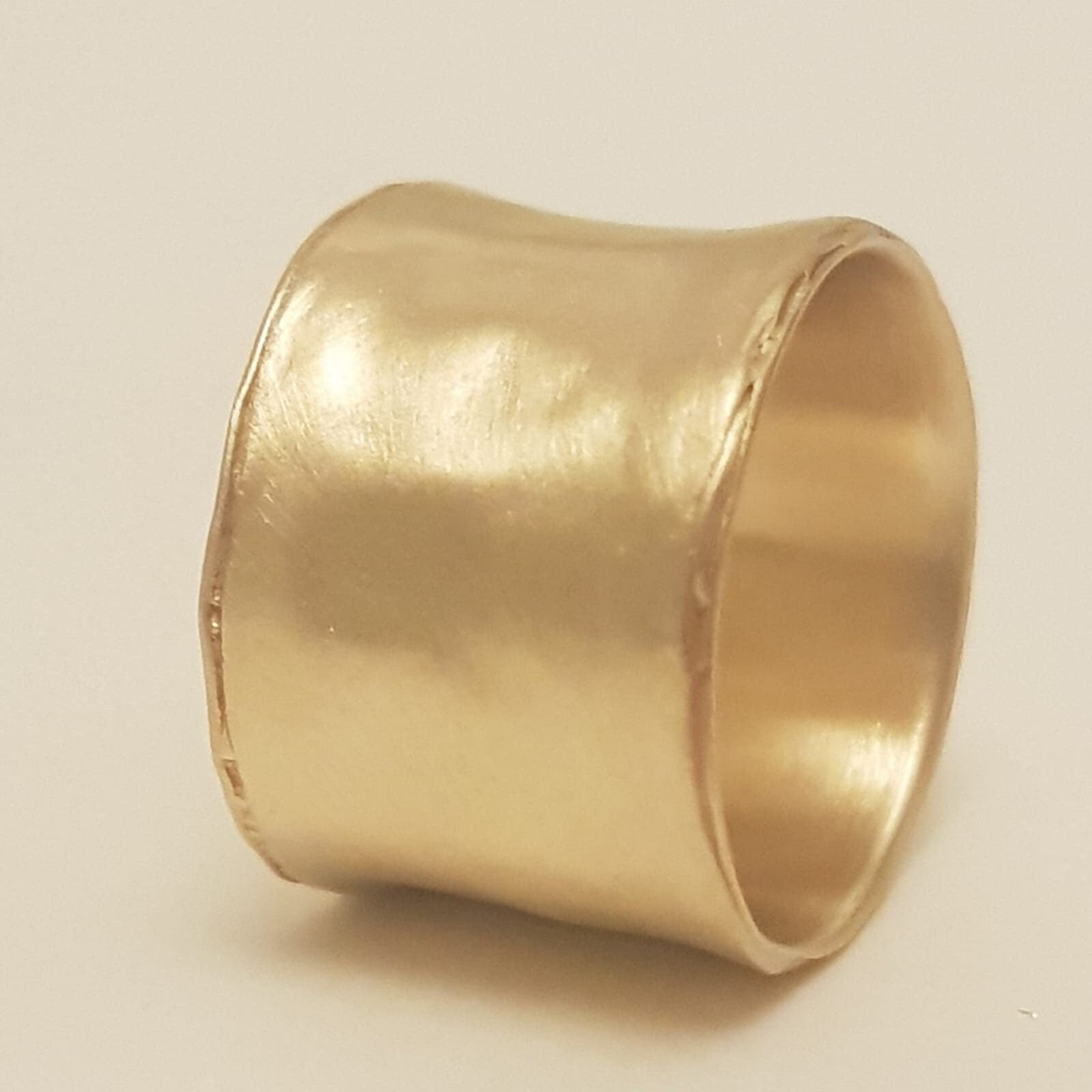 14k Solid Gold Wide Wedding Ring Matte Gold