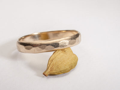 14k gold minimalist hammered ring